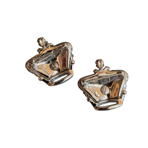 Vintage Signed Pair Coro Craft Raised Rhinestone Crown Scatter Pin (A9482) - Picture 5 of 8